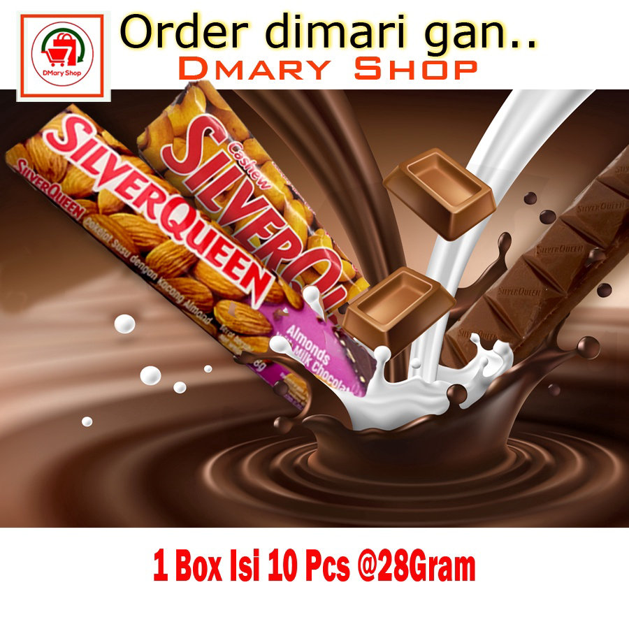 

12.12 MALL Silverqueen Almonds Cashews Milk Chocolate 1 Box Isi 10Pcs 250Gram murah