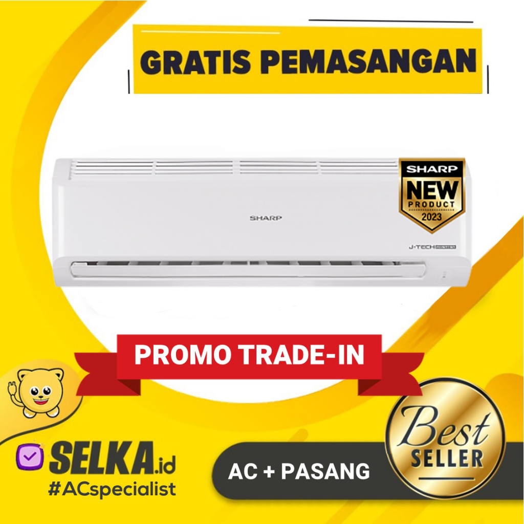 AC SHARP AH-X6BEY + PASANG AC SPLIT 1/2 PK INVERTER GARUDA SERIES