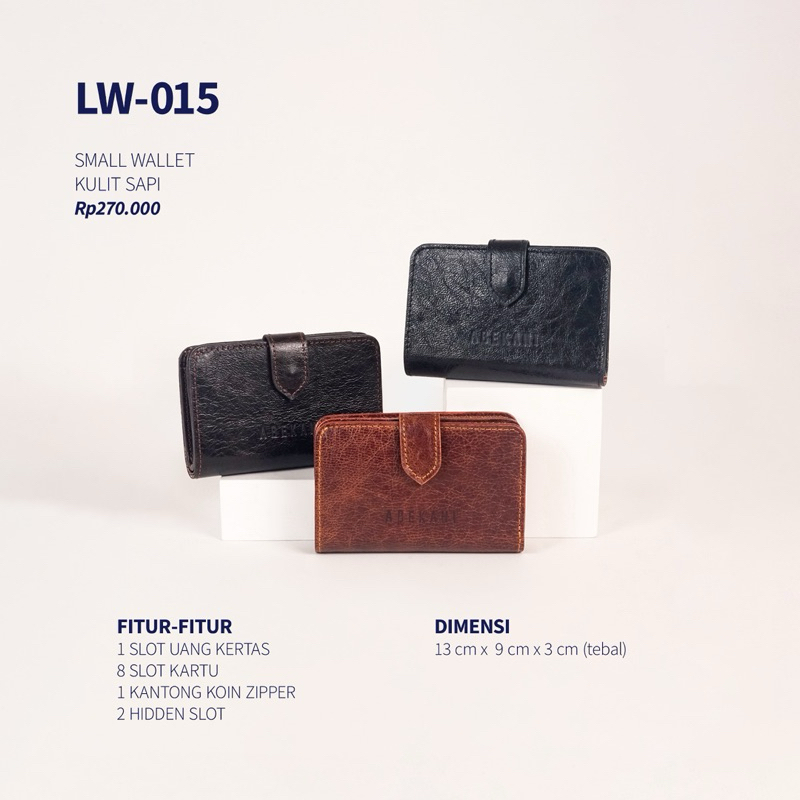 Dompet Kulit Wanita ABEKANI LW015 Women Wallet Dompet Lipat Handmade Kulit Sapi Asli