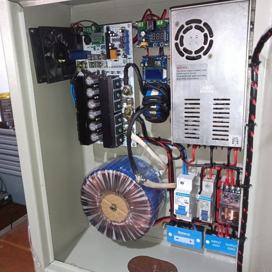 box panel backup 1300w PSW LVD ATS otomatis UPS