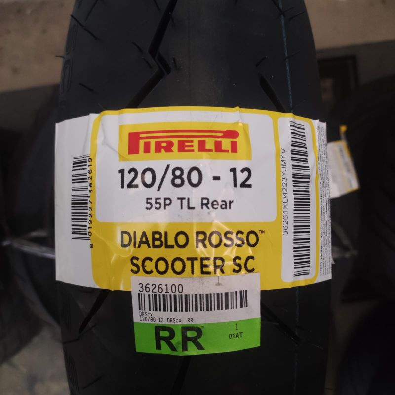 Ban Pirelli Diablo Rosso Scooter SC 120/80 ring 12 untuk scoopy