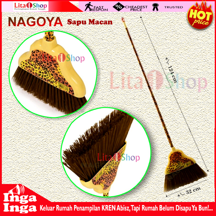 Sapu Lantai Plastik Senar Merk Nagoya Motif Macan