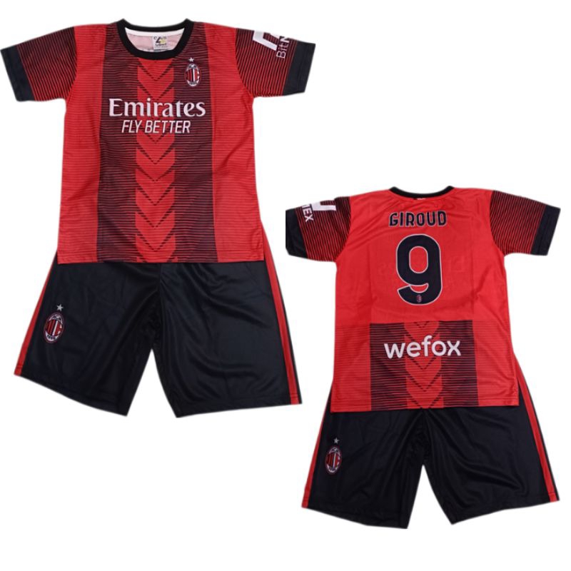 stelan baju bola anak AC- MILAN terbaru printing
