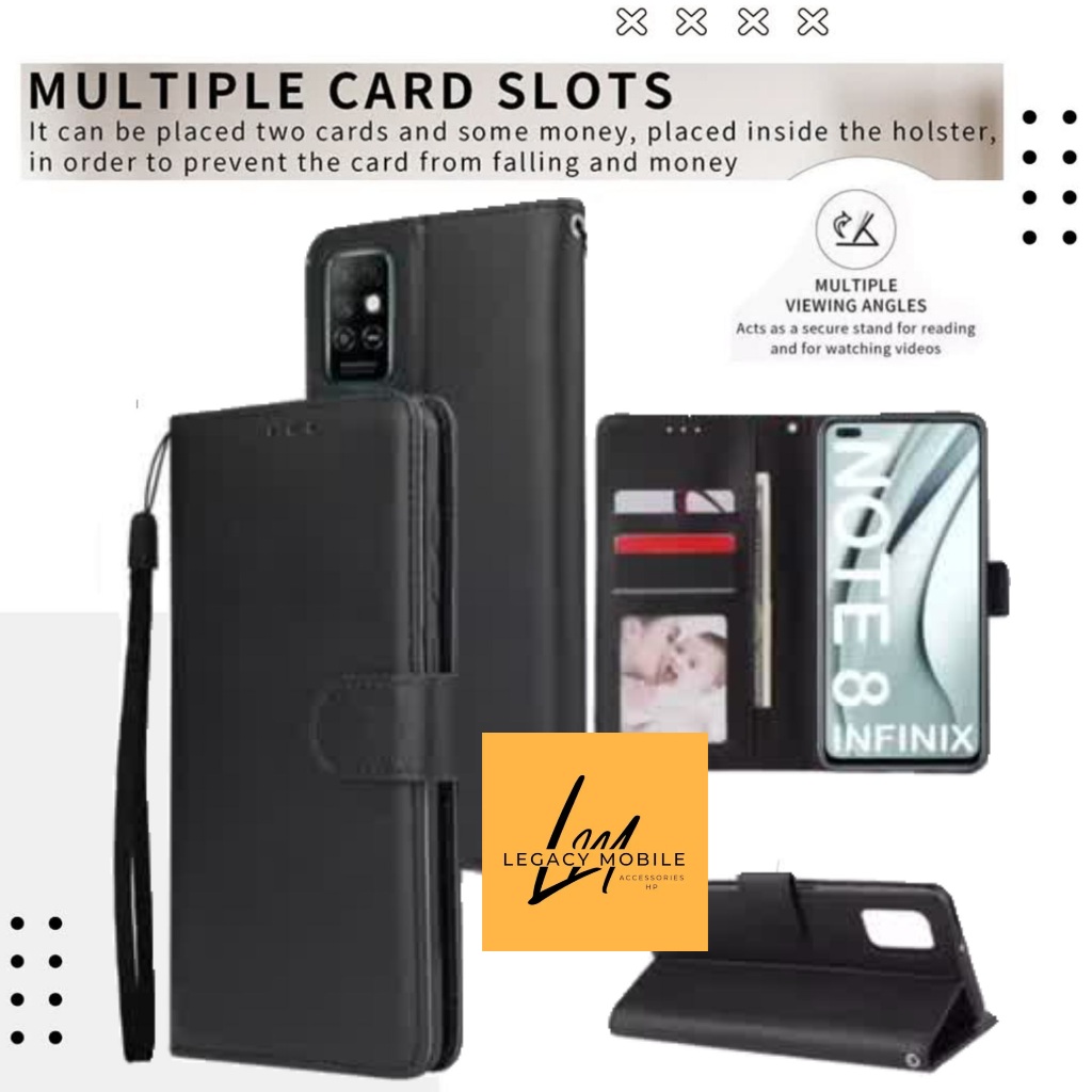 Flip cover leather wallet Infinix Note 8 10 10 Pro case dompet
