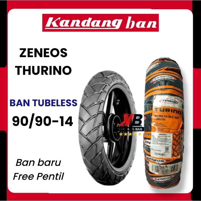 BAN TUBLES MATIC ZENEOS TURINO 90/90 RING 14 BAN BARU, FREE PENTIL.