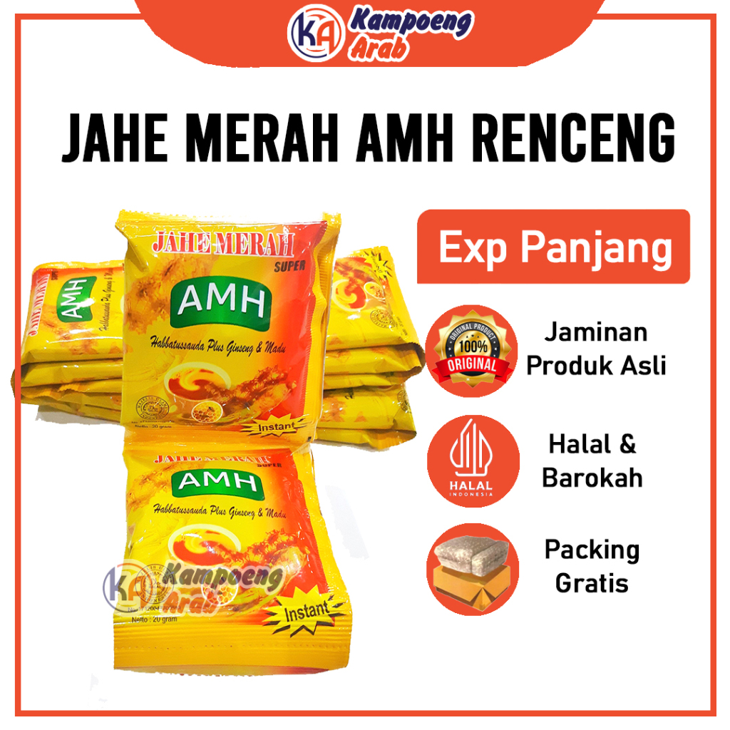 

1 Renceng (10Pcs) JAHE MERAH AMH KUNING SULE Dengan Ginseng MPASI Susu Booster Habasi Madu Super