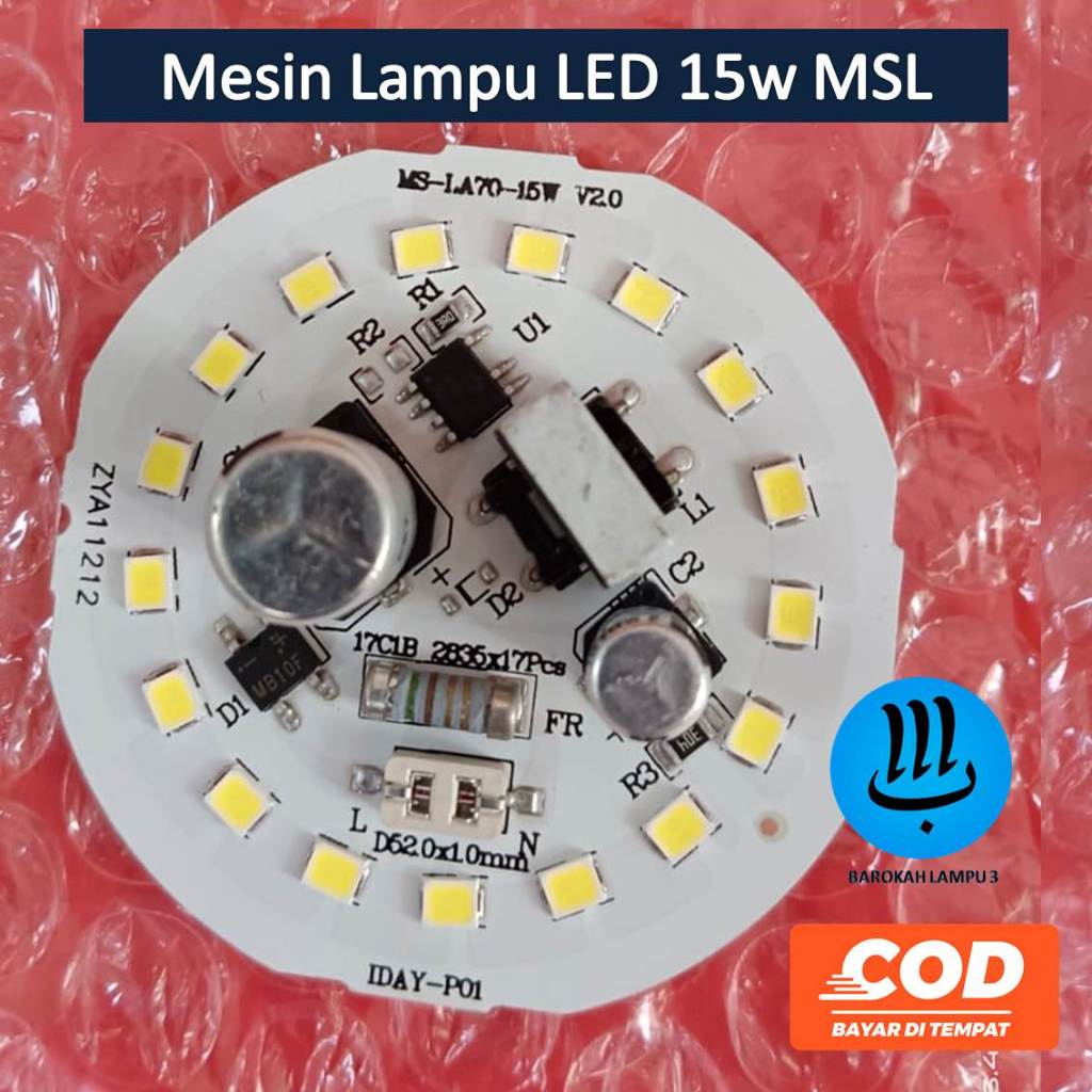 [NEW] PCB Lampu LED AC / 15w Nyala Putih Terang / Mesin Lampu LED AC / 15 Watt / PCB Lampu LED / MSL