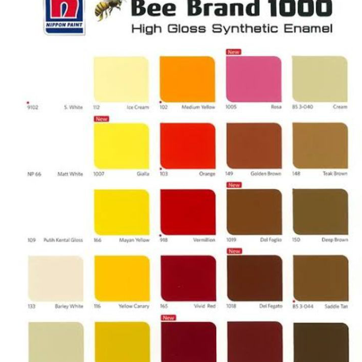 

Ready CAT MINYAK UTK KAYU & BESI NIPPON BEE BRAND 1000 (READY SEMUA WARNA)