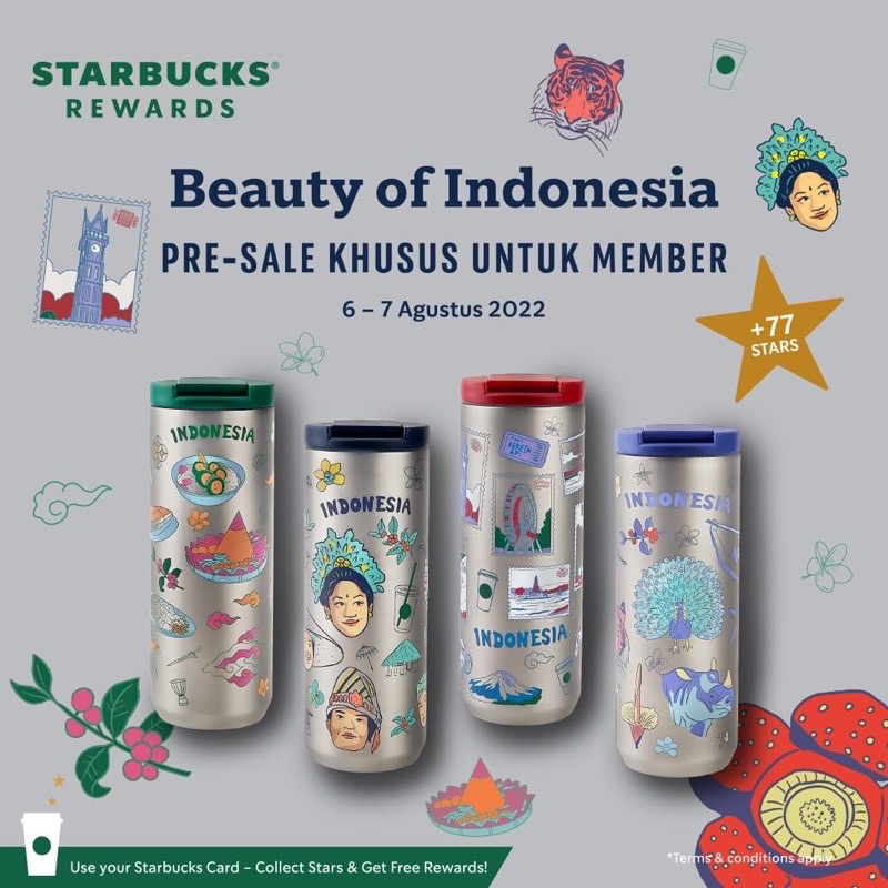 Tumbler starbucks the beauty of indonesia starbucks indonesia stainless