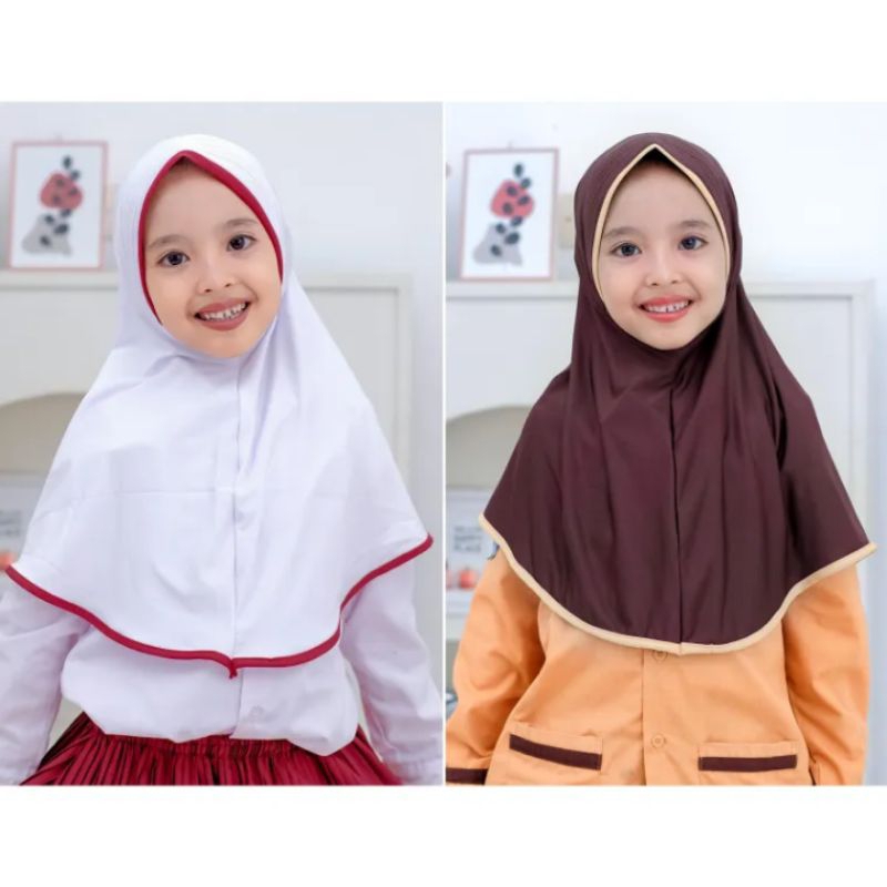 jilbab sekolahan NadiA lis /hijab sekolah nadia lias/kerudung nadia lis  5-12 thn