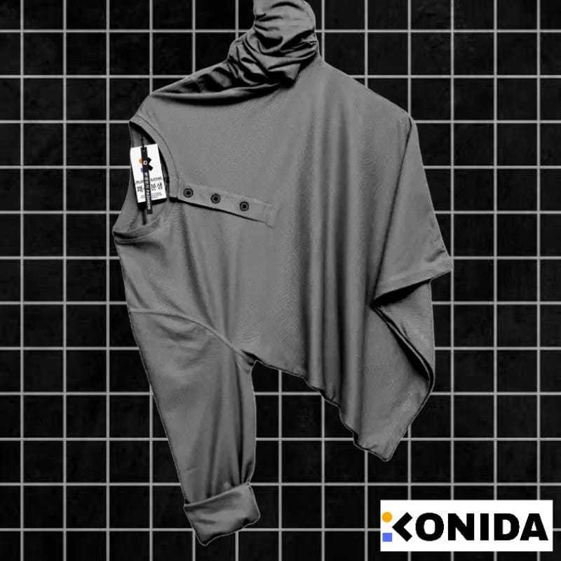 kaos cowok Dewasa Baju Kaos Kancing Depan Baju Kaos Polos Lengan Panjang pria kaos polos kancing/kao