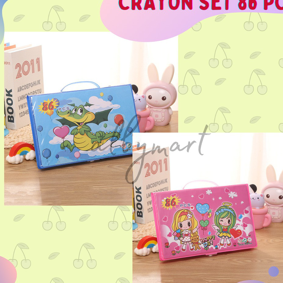 

Baru Colouring Set 86 pcs Pensil Warna Crayon set Stationary Kado anak Terkini