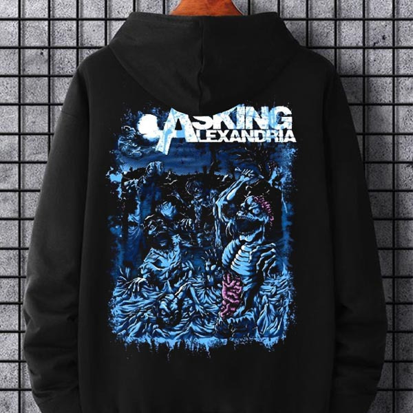 Jaket Hoodie Asking Alexandria Hoodie Sweater Bahan Cotton Fleece