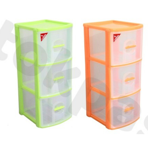 Rak Laci CD / DVD Player Container Susun 3 SHINPO 344 L3 Transparan Kotak Obat Tempat Penyimpanan Ba