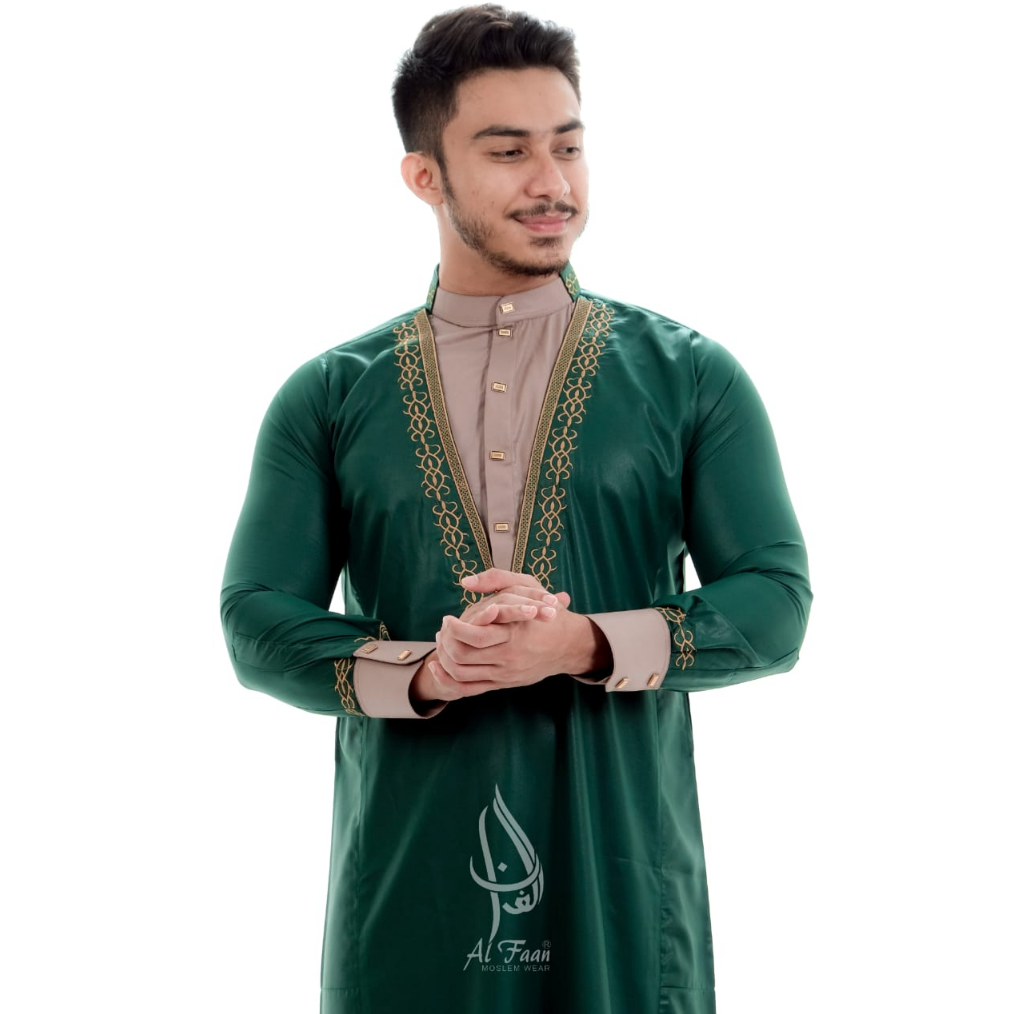 Jubah Slimfit pria Gamis pria Jubba Pria aplikasi dan Bordir Dewasa Jubah Saudi Mewah jubah muslim m