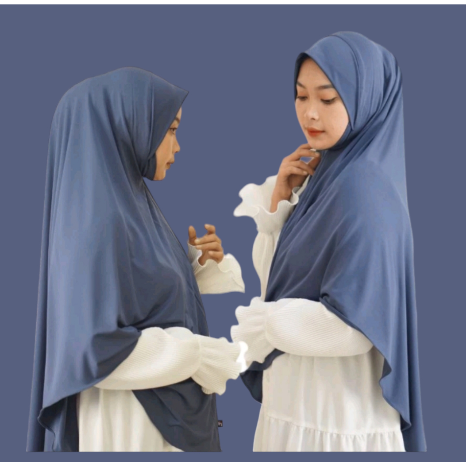 Hijab Jumbo Humaira Bergo Dagu Malay Size L Jumbo Syar'i Jilbab Dagu Malay