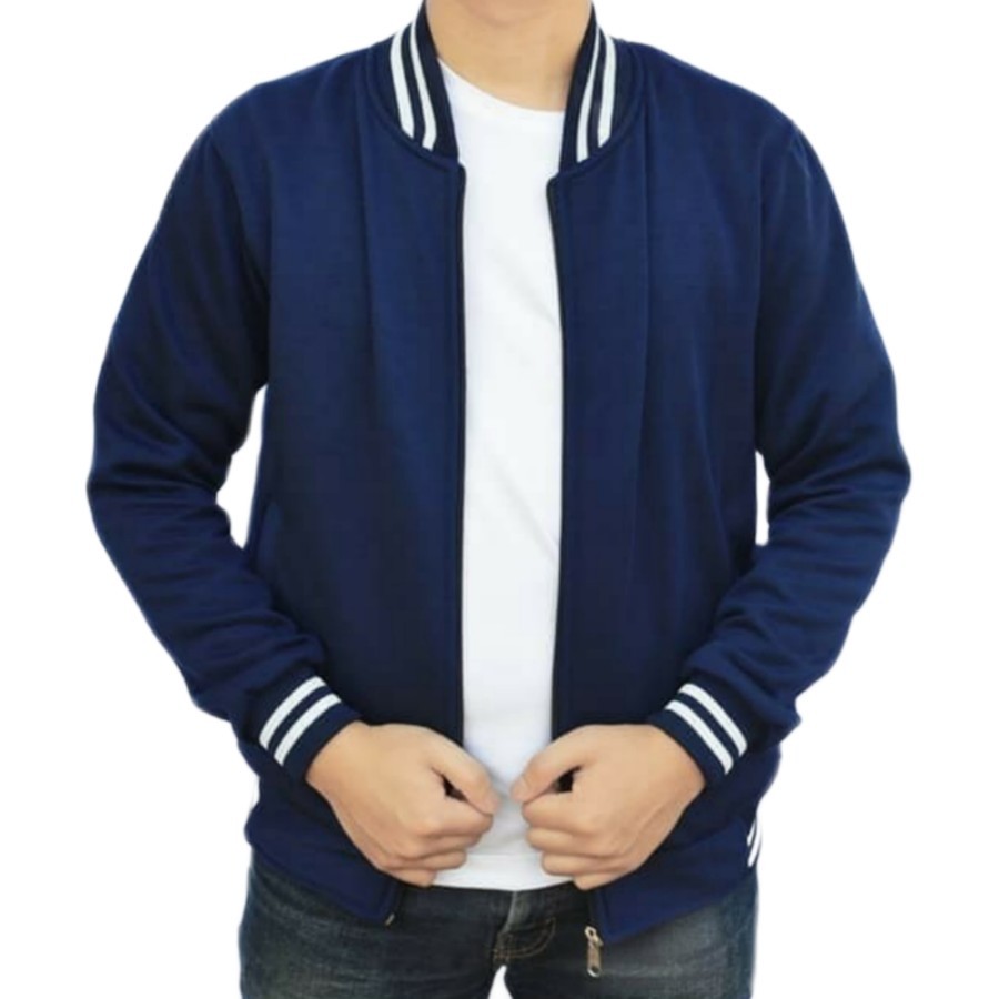 Jemssky - Jaket Varsity Resleting Pria Jaket Baseball Pria Jaket Jaket Distro Unisex Outwear Daily N