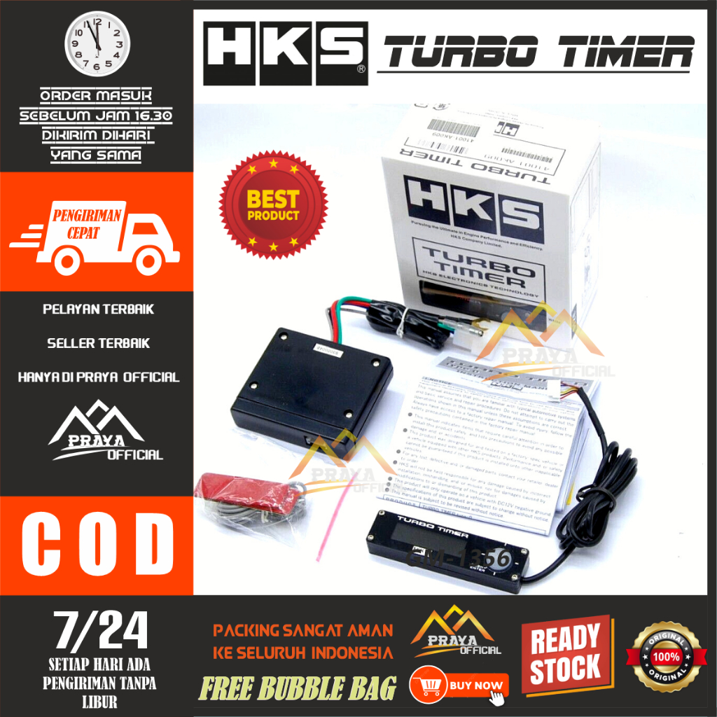 Baru  Turbo Timer Mobil Merk HKS  Universal Digital LED Display Bensin Diesel Panther Fortuner Innov