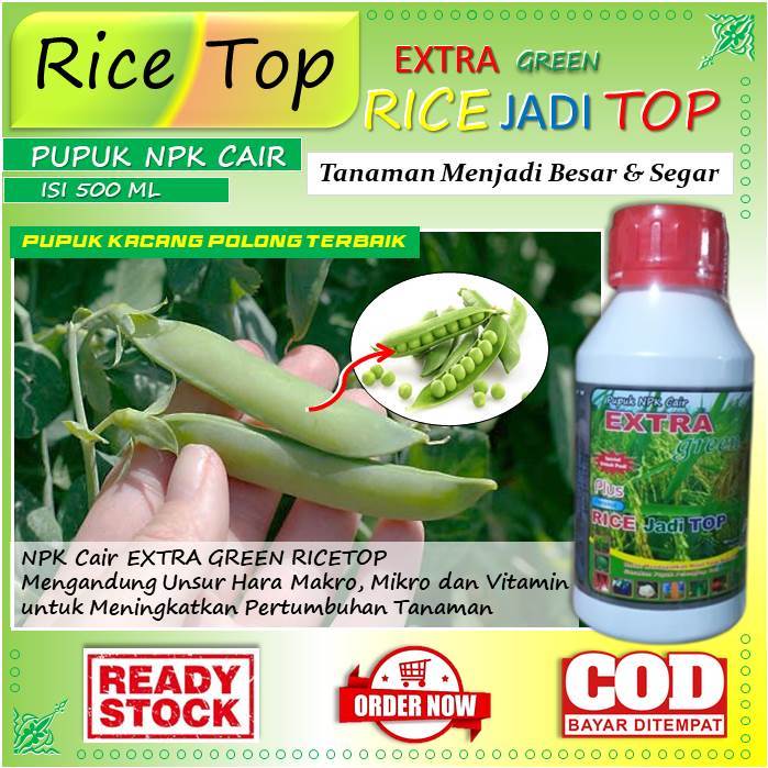 Pupuk Kacang Polong Murah - Pupuk Pelebat Tanaman Kacang Polong Ampuh (Rice Top) Pupuk Cair Organik 
