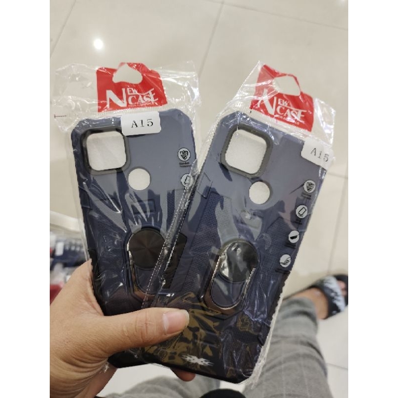 CASING HP OPPO A15 A15S MODEL ROBOT+RING JARI HARDCASE