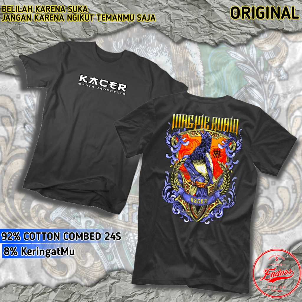 Kaos Burung Kacer Kicau Mania - Baju Komunitas Pecinta Burung Murai Batu Cucak Ijo Kenari