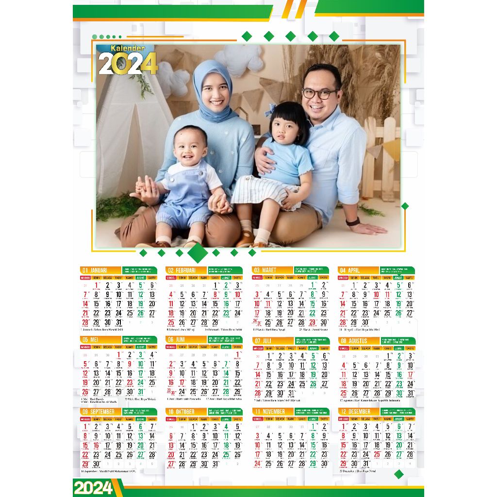 

Kalender Dinding 1 Tahunan (12 bulan) 2025