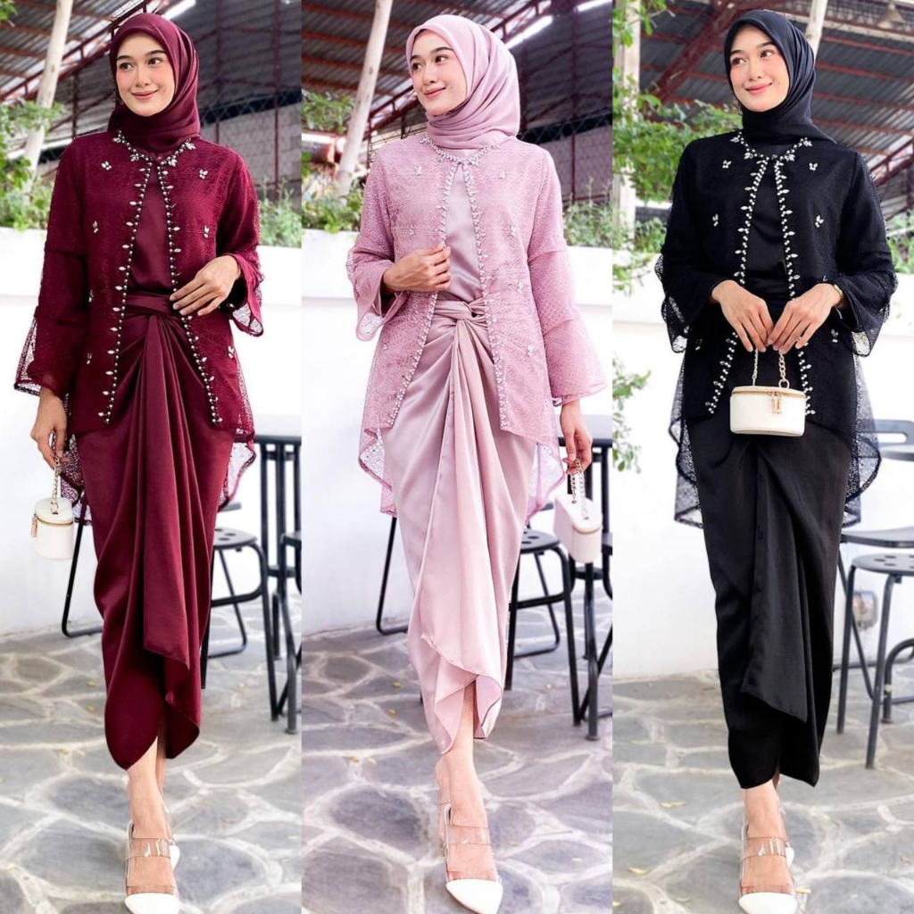 [2 IN 1] CLARISSA ONESET GAMIS OUTER LILIT BY SISILIA | GAMIS BRUKAT CORNELLI DRESS KONDANGAN SETELA