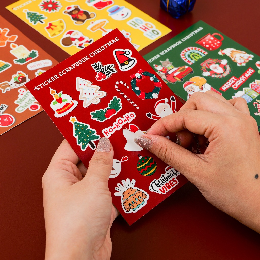 

Stiker Pack Merry Christmas Sticker Scrapbook Journaling Natal Sudah Cutting Tempelan Hiasan Tahun Baru