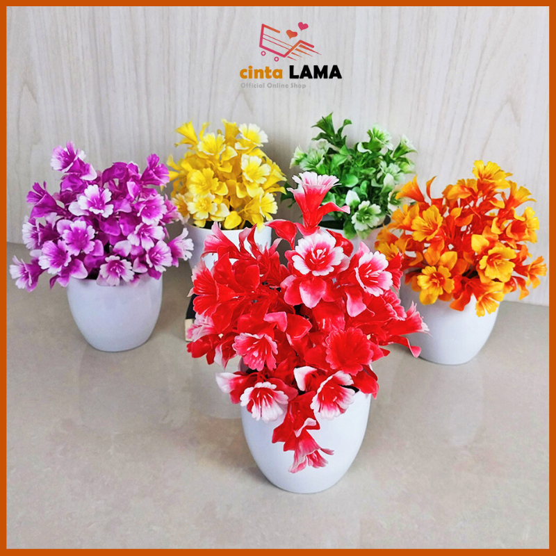 Tanaman Hias Plastik Pot Bunga Lonceng Artificial Flower Import Ornamen Dekorasi Rumah Murah PBP27