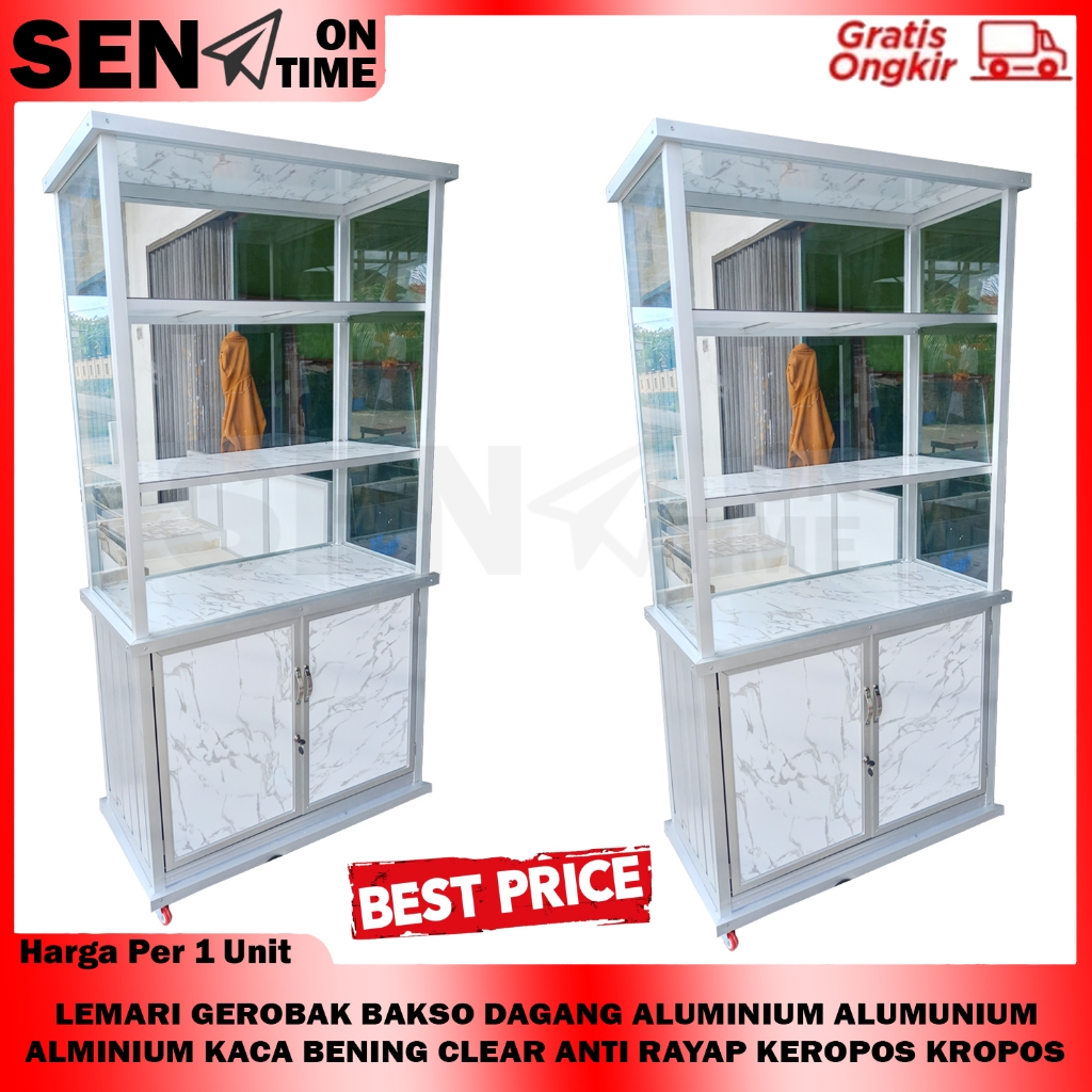 [KARGO] LEMARI ALMARI GEROBAK ALUMINIUM ALMA GERUBAK BAKSO SOMAI SIOMAI BATAGOR DAGANG JUALAN JUAL A