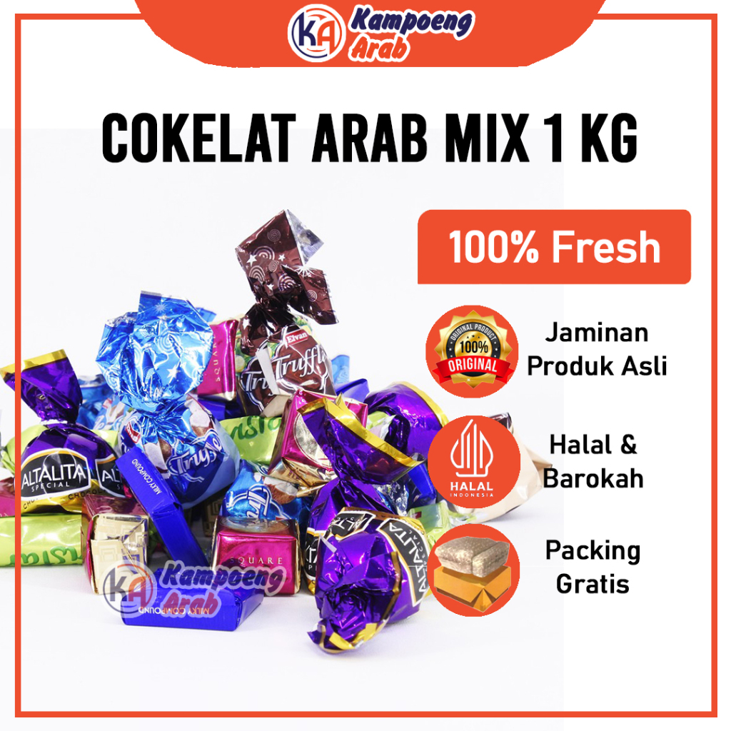 

COKELAT ARAB TURKI Premium 1Kg Cokelat Mix Untuk Camilan Mood Booster Dari Truffle Deluxe Cocok untuk Oleh - Oleh Haji atau Umroh