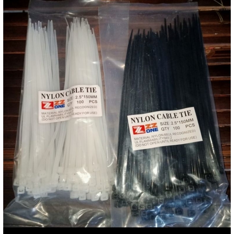 

cable tie 2,5x150 mm x100 pcs hitam putih harga sama