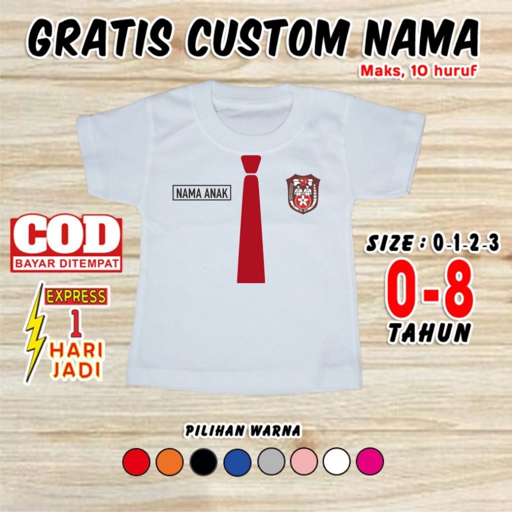 Baju Bayi SERAGAM SD Gratis CUSTOM NAMA Pakaian Anak Balita Kaos Bahan Katun Kado Kostum Foto Photos