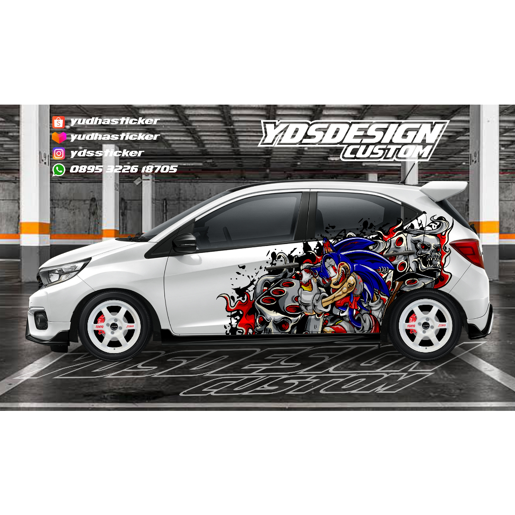 STICKER ANIME MOBIL AGYA, BRIO / DECAL STIKER JAZZ / VARIASI STIKER
