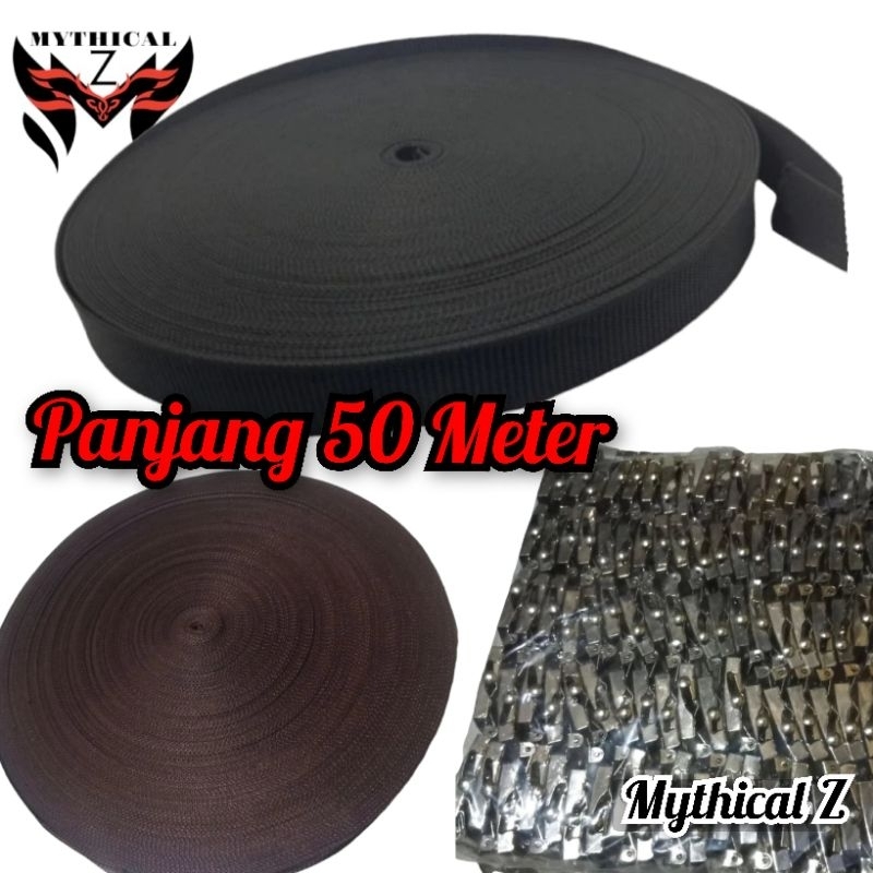 tali ikat pinggang SEKOLAH 1ROLL 50meter nilon SABUK sekolah