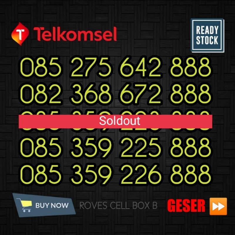 NOMOR CANTIK TELKOMSEL SERI TRIPLE 888 HOKI KARTU AS HOKY