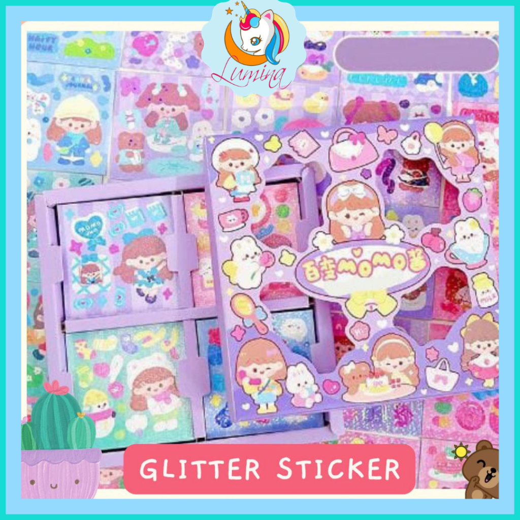 

Stiker Glitter Planner Scrapbook Tempel Dekorasi Sticker Cute Aesthetic