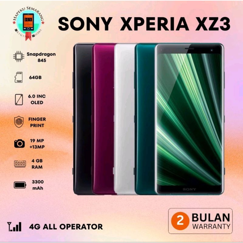 SONY XPERIA XZ3 RAM 4GB STORAGE 64GB (AU)(VERSI GLOBAL)