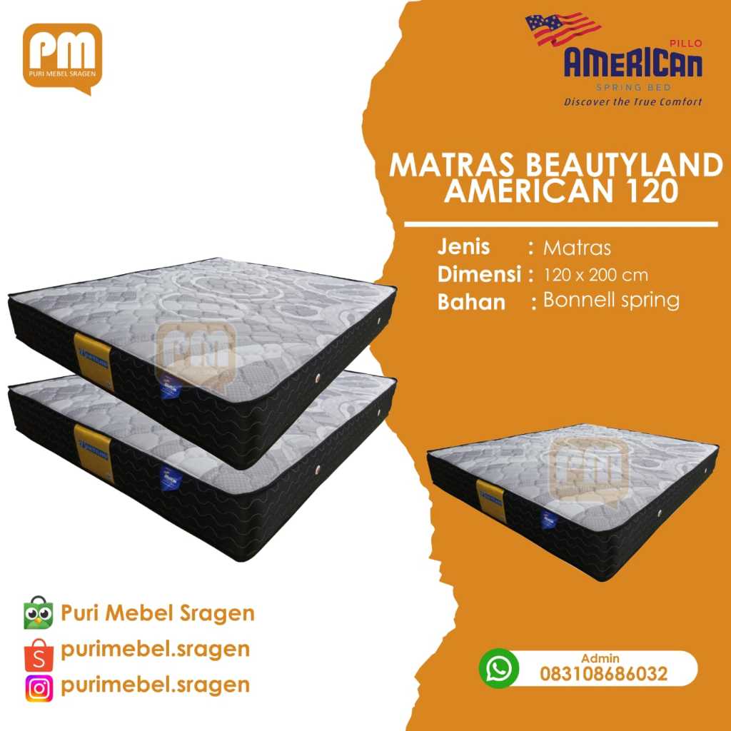 Matras Springbed Beautyland ukuran 120x200 by American Springbed Puri Mebel Sragen