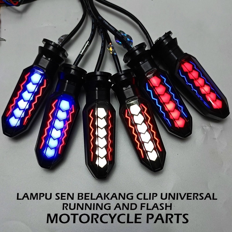 Lampu Sen Model Running Lightning T-5511 2 Mode Senja Dan Sen Running Universal Pnp untuk Motor Vari