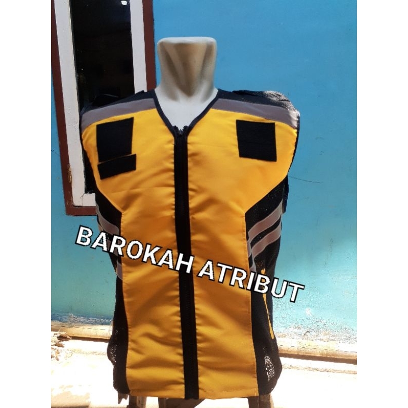Rompi Polosan Bahan Jala taslan Hitam Kuning