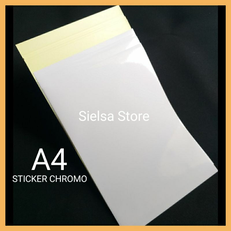 

STICKER CHROMO A4 ISI 50 LEMBAR || KERTAS STICKER GLOSSY MENGKILAP
