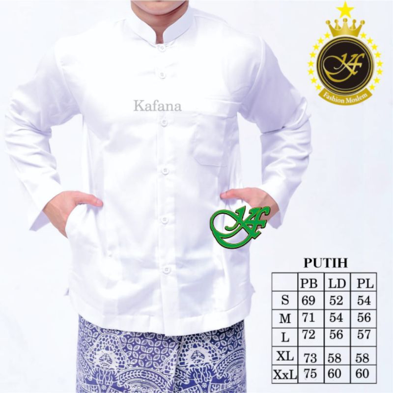 Baju Koko Warna Putih/Koko Pria Dewasa/Baju Koko Putih/Baju Koko Pria Lengan Panjang/Baju Koko Pria/