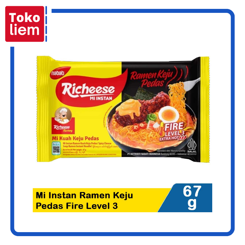 

Nabati Richeese Mi Instant Ramen Keju Pedas Fire Level 3 67G