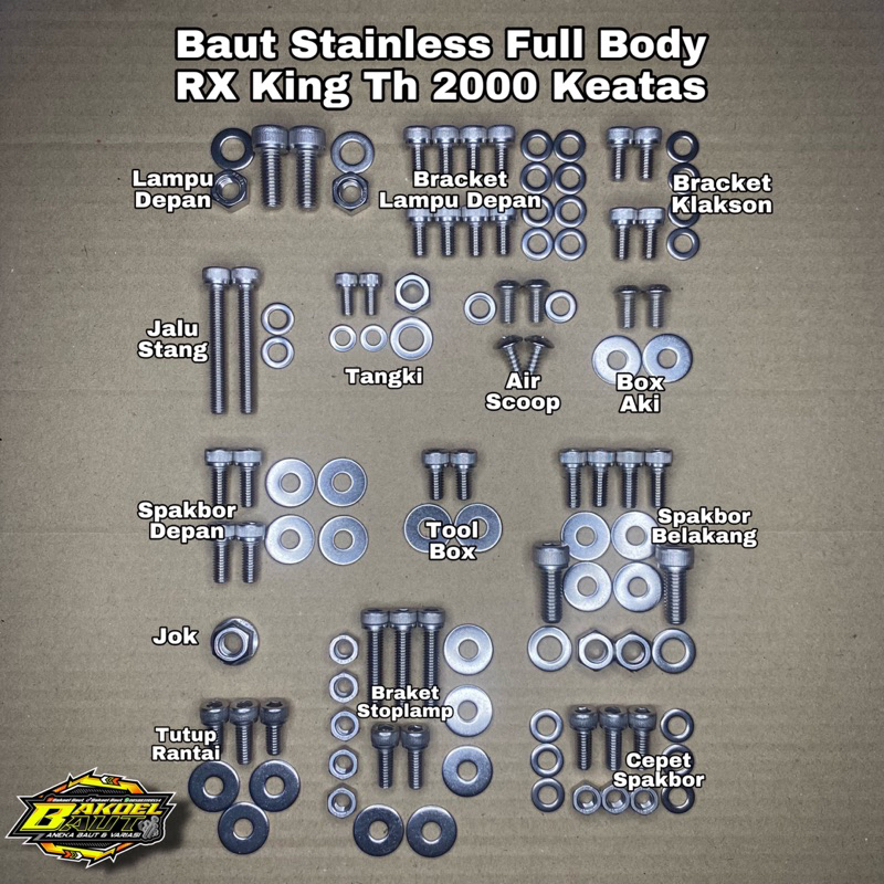 Daystore - Baut Full Body RX KING Baut L Stainless Anti Karat THE 100% Stainless Steel