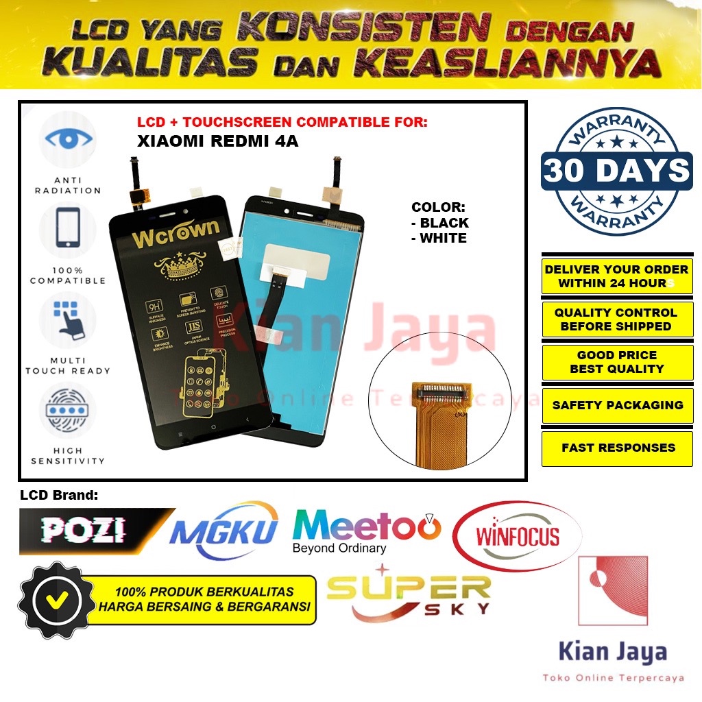LCD Untuk Hp Xiaomi Redmi 4a Fullset Touchscreen INCELL