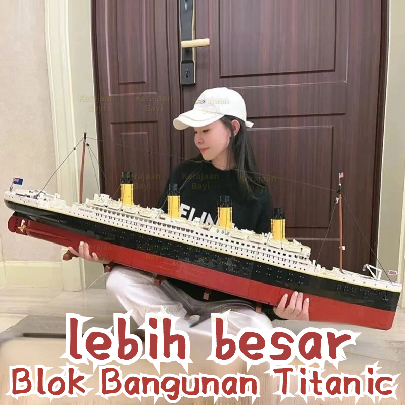 Ready✨Mini Bricks Model Titanic Cruise Ship Model Boat DIY Building Blocks Bricks with Lamp Kit Kids