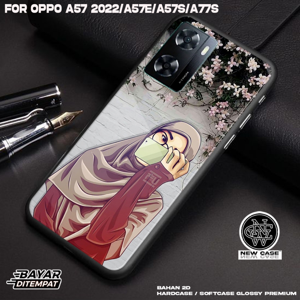 Case OPPO A57 2022 A57E A57S A77S - Casing Hp Terbaru 2023 Newcase [ HIJAB] Silikon Hp Mewah - Kesin