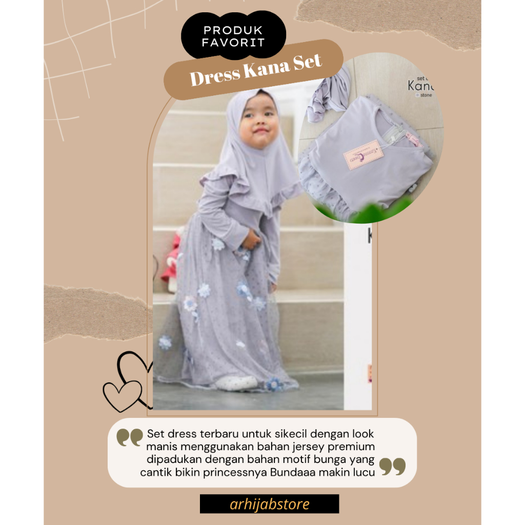 EMMAQUEEN - DRESS KANA SET - GAMIS KIDS JERSEY PREMIUM - GAMIS KIDS TERPOPULER