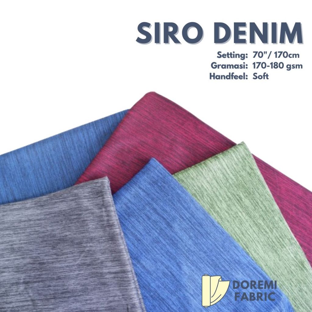 (METERAN) Kain DOREMI SIRO DENIM PREMIUM